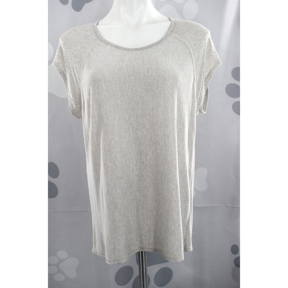 Vince Short Cap Sleeve Raglan Sleeve Round Neck Tee Heather Gray Size Small